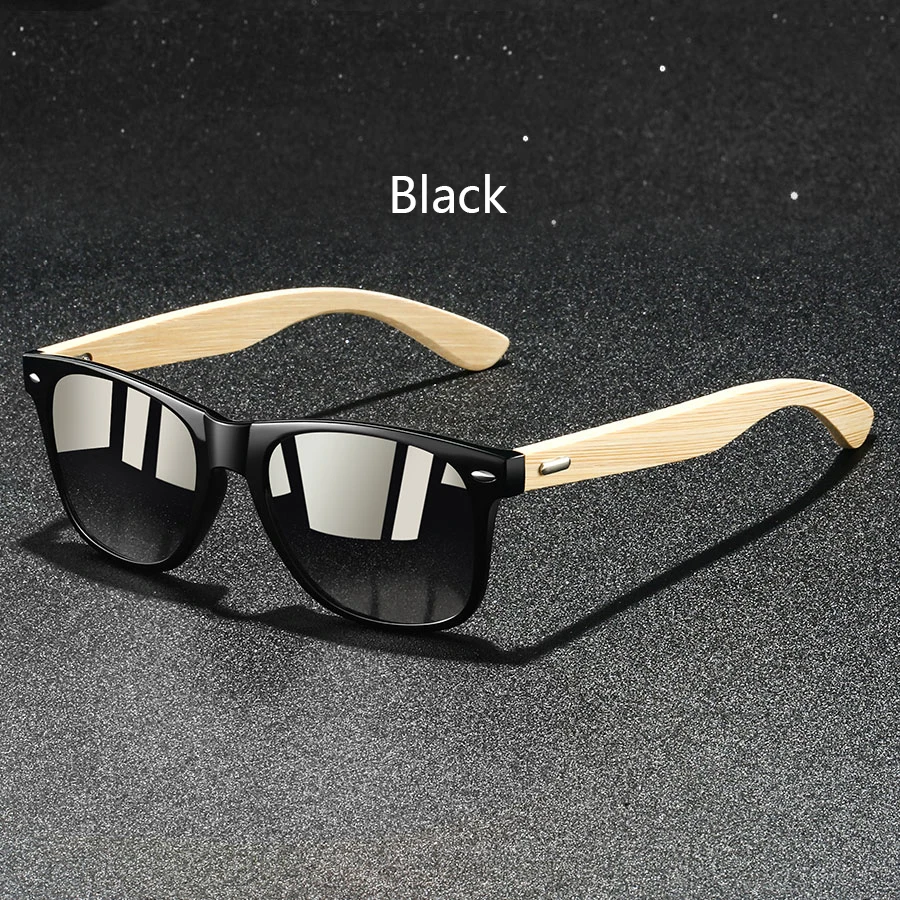 Mode Bamboe Hout Vintage Vierkante Zonnebril Houten Mannen Vrouwen Luxe Merk Designer Zonnebril Rijden Vissen UV400 Brillen - afbeelding 1