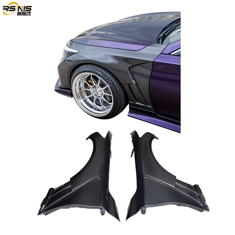 

Wet Carbon Fiber Fenders for Infiniti Q50 2014 2021 Auto Performance Parts Modification Vented Front Mudguard Pair