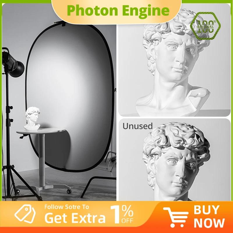 

AMBITFUL 2in1 100 x150cm 150 x 200cm Portable Oval Multi-Disc White Black Background Reflector Collapsible Studio Photo Diffuser