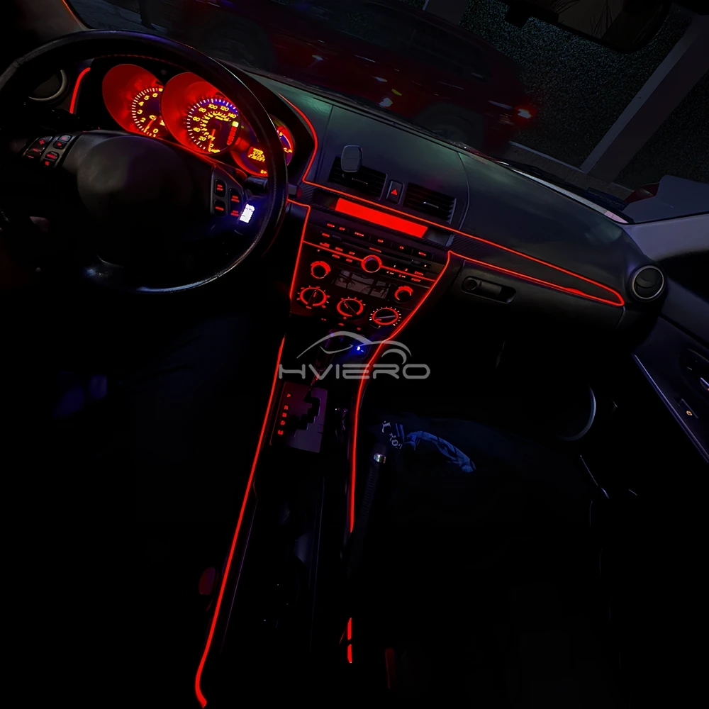 Heißer Verkauf 1/2/3/5M Auto Innen Beleuchtung LED Tür Streifen Dekoration Girlande Draht seil Rohr Linie Flexible Neon Lampen Bar USB Stick – Detail 8