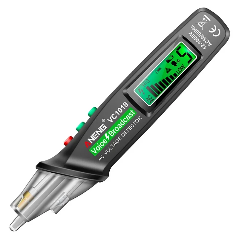 12-1000V Volt Current Pen Electric Test Meter Tools VC1019 Non-Contact Voltage Tester Pen Voice Broadcast Red Laser Detect