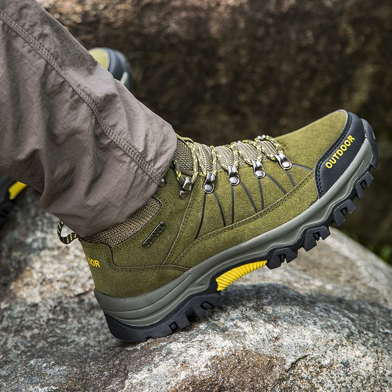 Zapatos de senderismo impermeables para hombre, botines de nieve al aire libre, zapatos de escalada súper cálidos, zapatillas de Trekking 39-46,