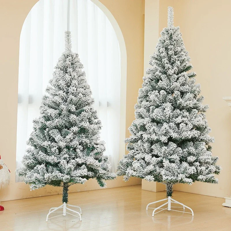 

Artificial Christmas Tree Decoration PVC Holiday White Plush Falling Snow Pine Home Garden Shopping Mall Xmas Tree Decorations