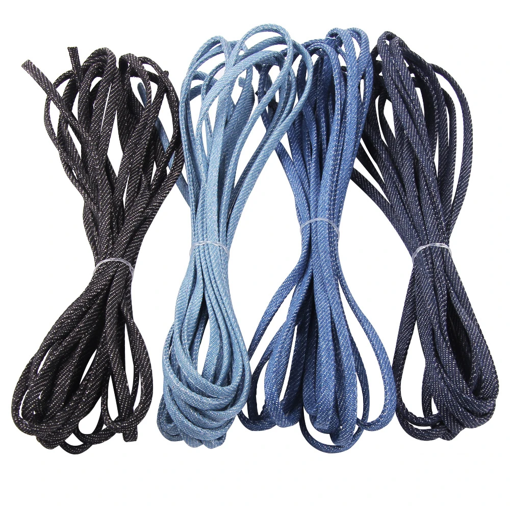 5 Meter Denim-Stoffseil 5mm Flachkordel Bastelzubehör Dekorationsband DIY Haarschmuck Schleife Armband Schmuckherstellung Kordelzubehör – Detail 4