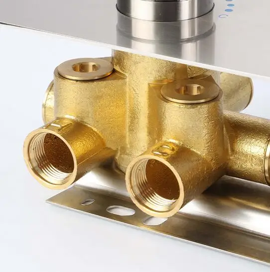 Big Flow Bathroom Wall Mount 3 Way Function Concealed Thermostatic Diverter Brass Bath Shower Mixer Valve Cartridge