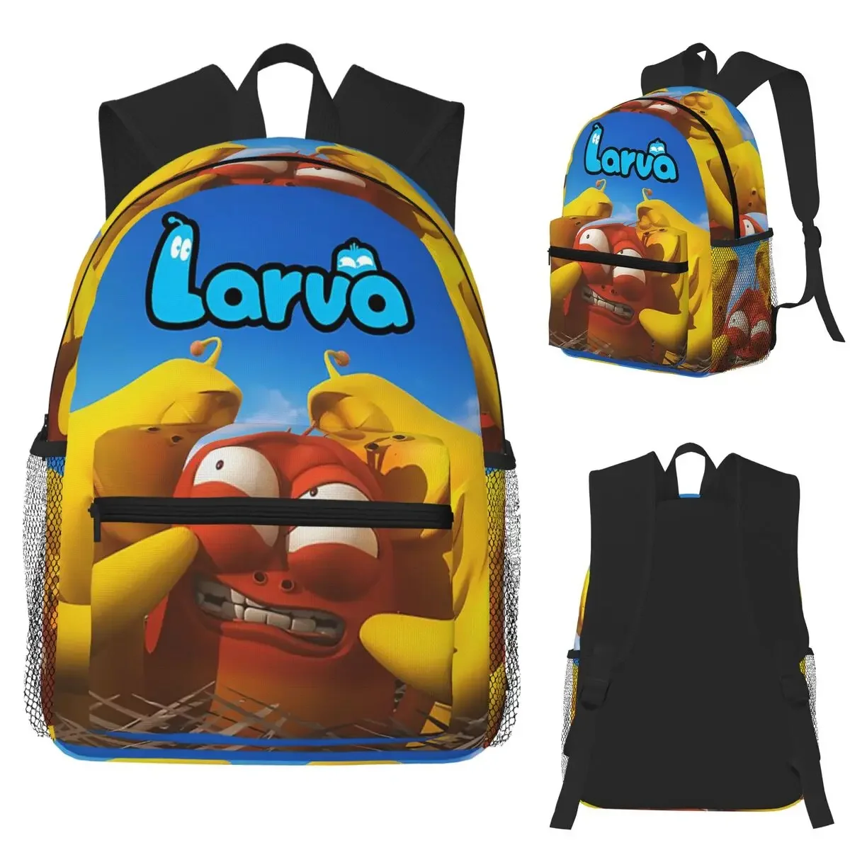 

Larva Yellow Red Funny Anime Student Backpack School Bag Hiking Travel Daypack for Boys Girls Fashion Bookbag Shoulder Bags