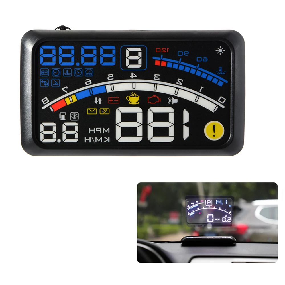 

Hud 5.5inch Gps Speedometer Odometer Car Alarm Diagnostic Tools obd Hud Display Navigation