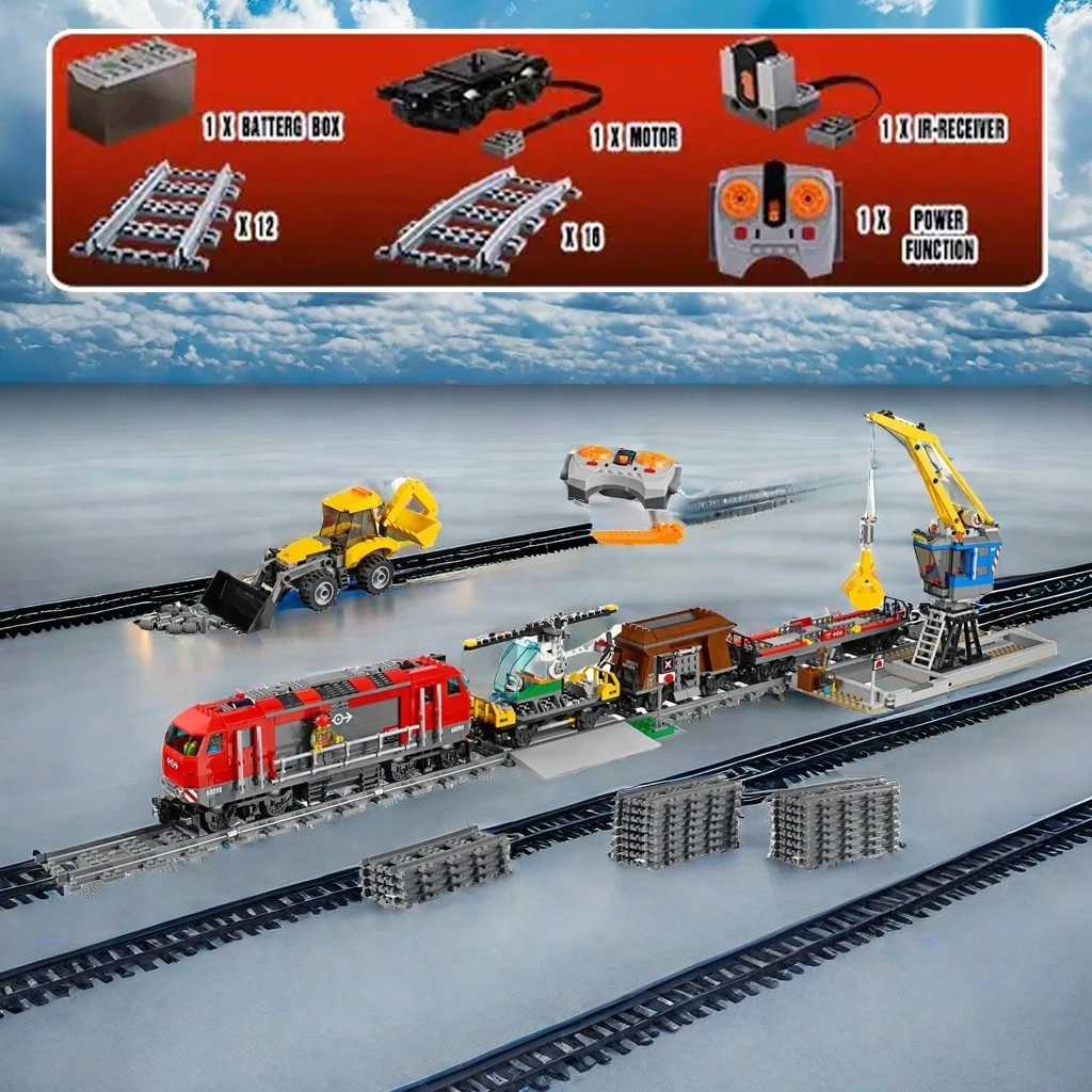 MOC 60098 1084pcs compatibile CITY Heavy-Haul Train Building Block Model giocattoli educativi per bambini natale compleanno regali per bambini