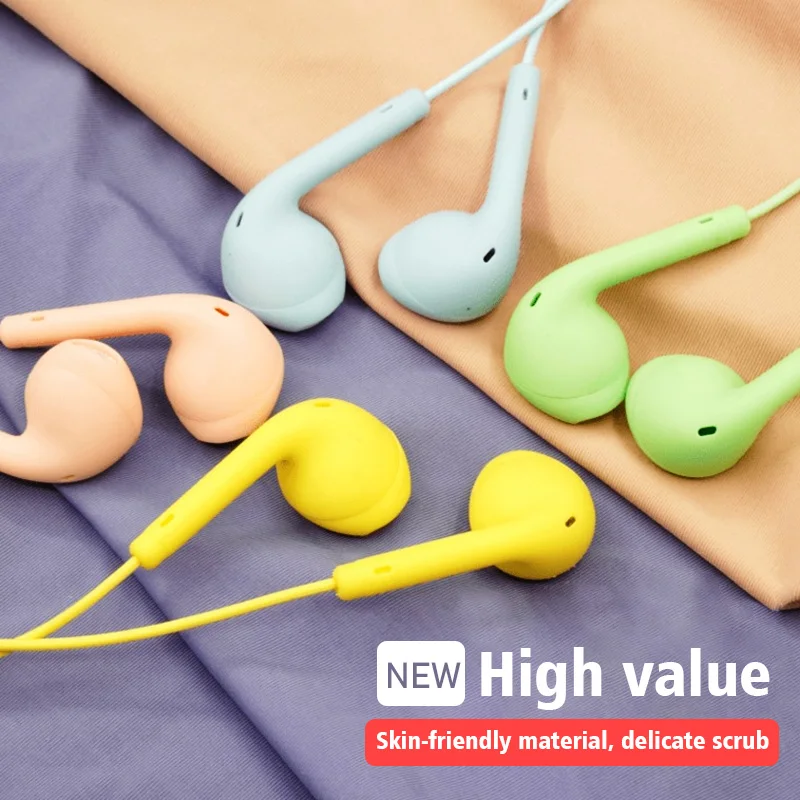 Headphone Kabel portabel 3.5mm, Earbud olahraga musik bebas genggam Headset kabel untuk Xiaomi Huawei Samsung