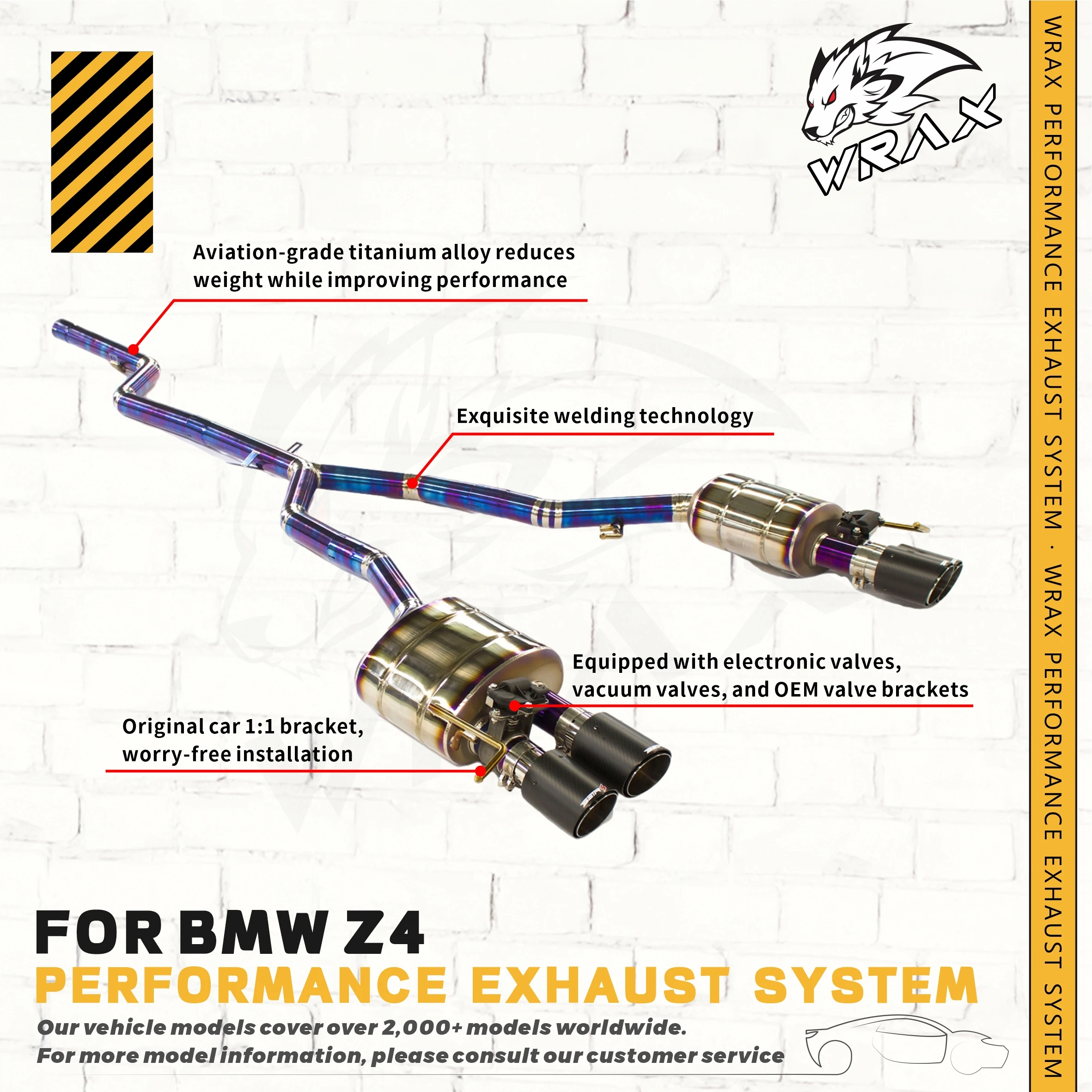 

WRAX Titanium Car accessories Catback Exhaust For BMW Z4 G29 E89 Aggressive Exhaust Sound Performance Upgrade Easy Installation