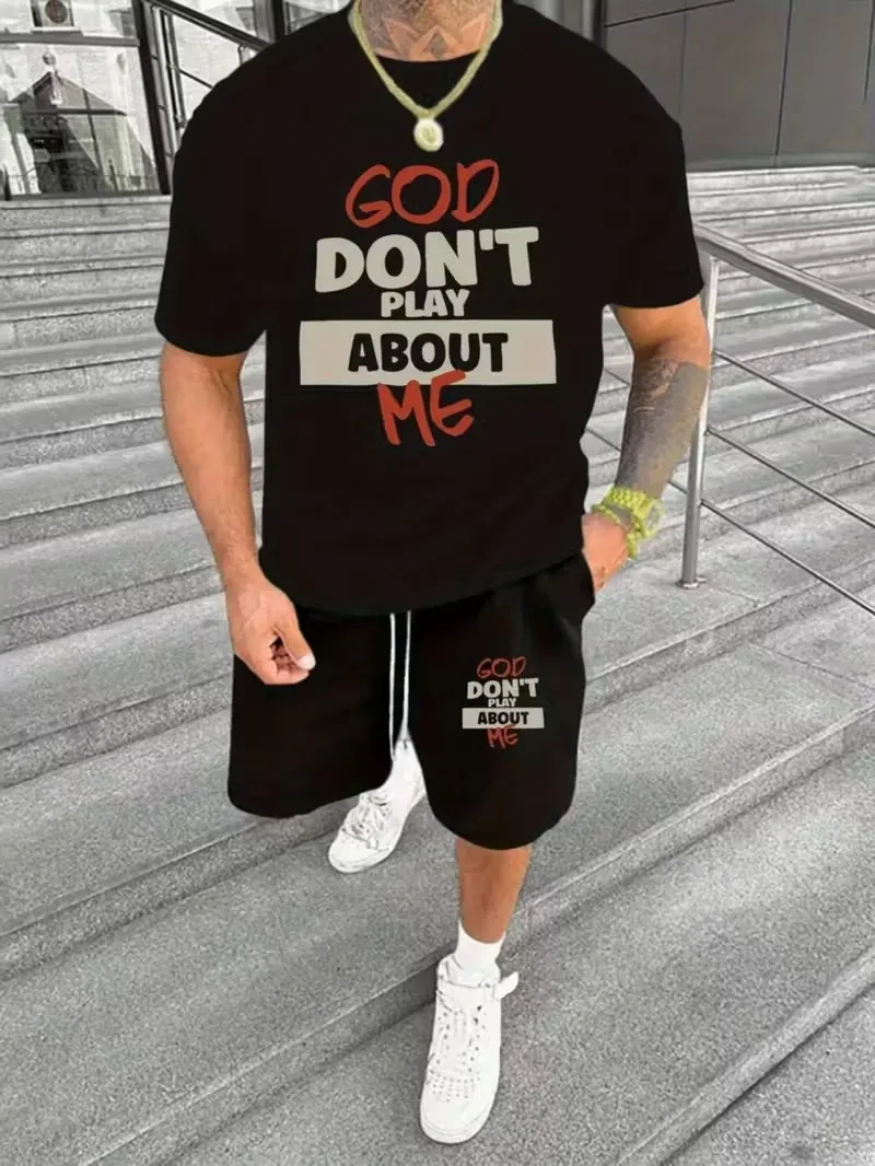 Moda masculina camiseta shorts conjunto de 2 peças 2025 novo t camisa masculina terno plus size manga curta camiseta cordão bolso lateral shorts conjunto