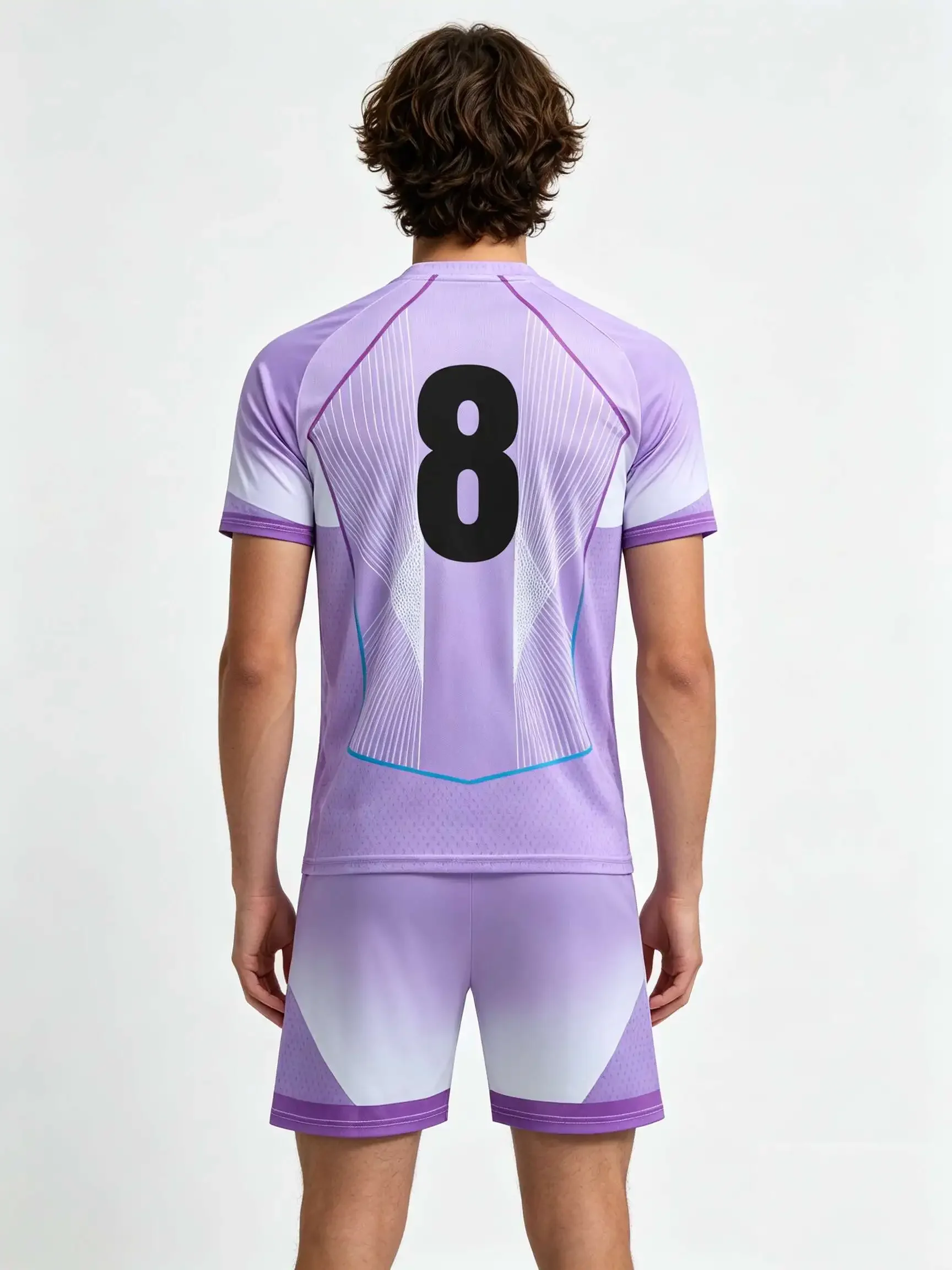 26/27 Unisex Blank Soccer 2‑Piece Set, Kids Adults Parent‑Child Kit, Custom No.1 7 9 10 for School Outdoor Team Sports purple