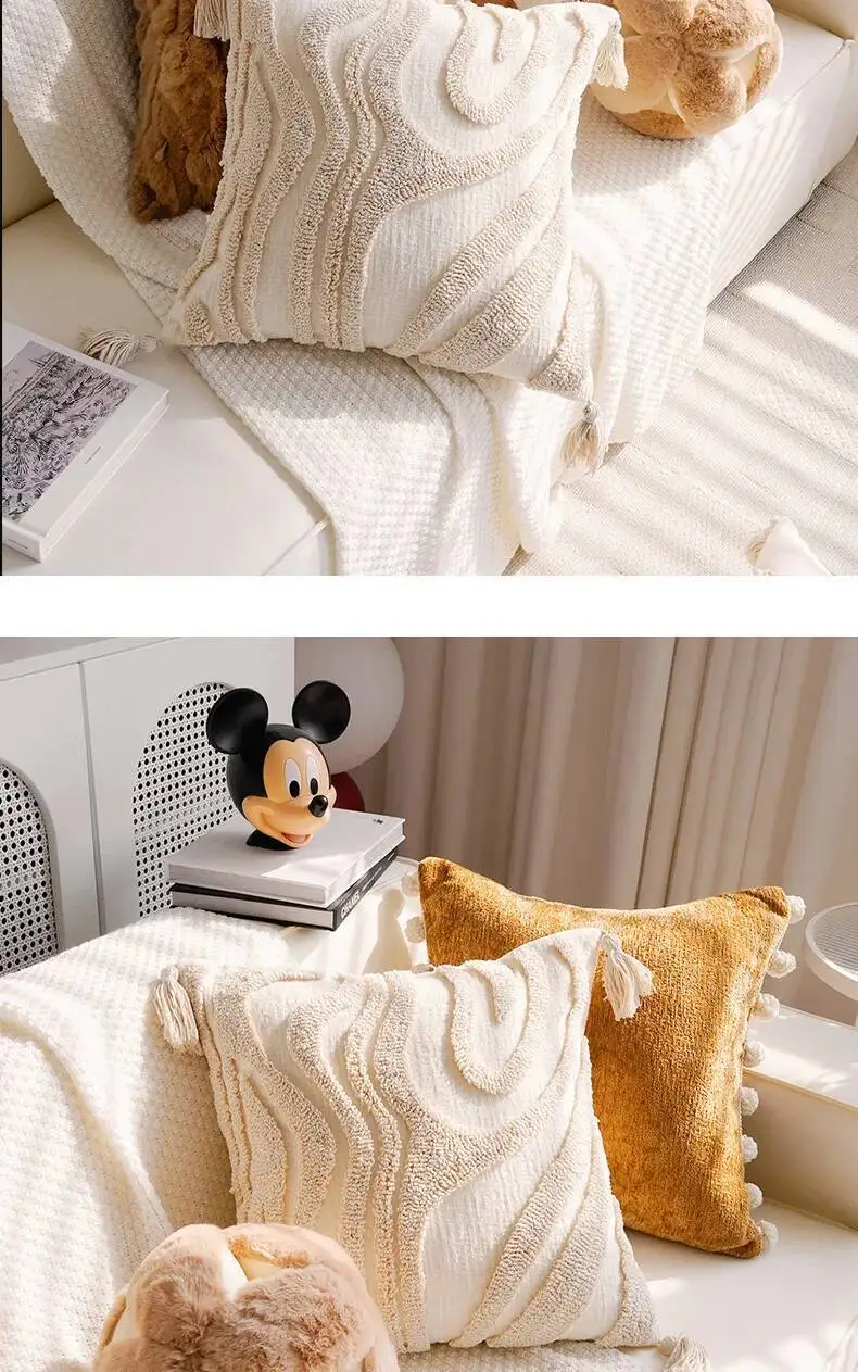 Niedliche Kürbis-Plüschkissenbezüge mit Pompons, weicher Samt-Chenille, dekorative Kissenhüllen für Sofa, Bett, Heimdekoration – Detail 14
