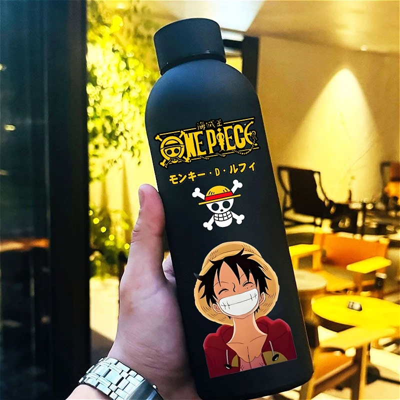 Yeni 500 ML Tek Parça Yalıtımlı Bardak Spor Küçük Ağız Şişe Luffy Çift katmanlı Vakum Paslanmaz Çelik Kola Kahve Buzlu Şişe