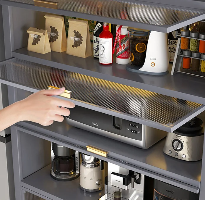 Rust-proof Heavy Duty Kitchen Storage Cabinet with Adjustable Shelves and Rack Easy to Assemblepromote sales