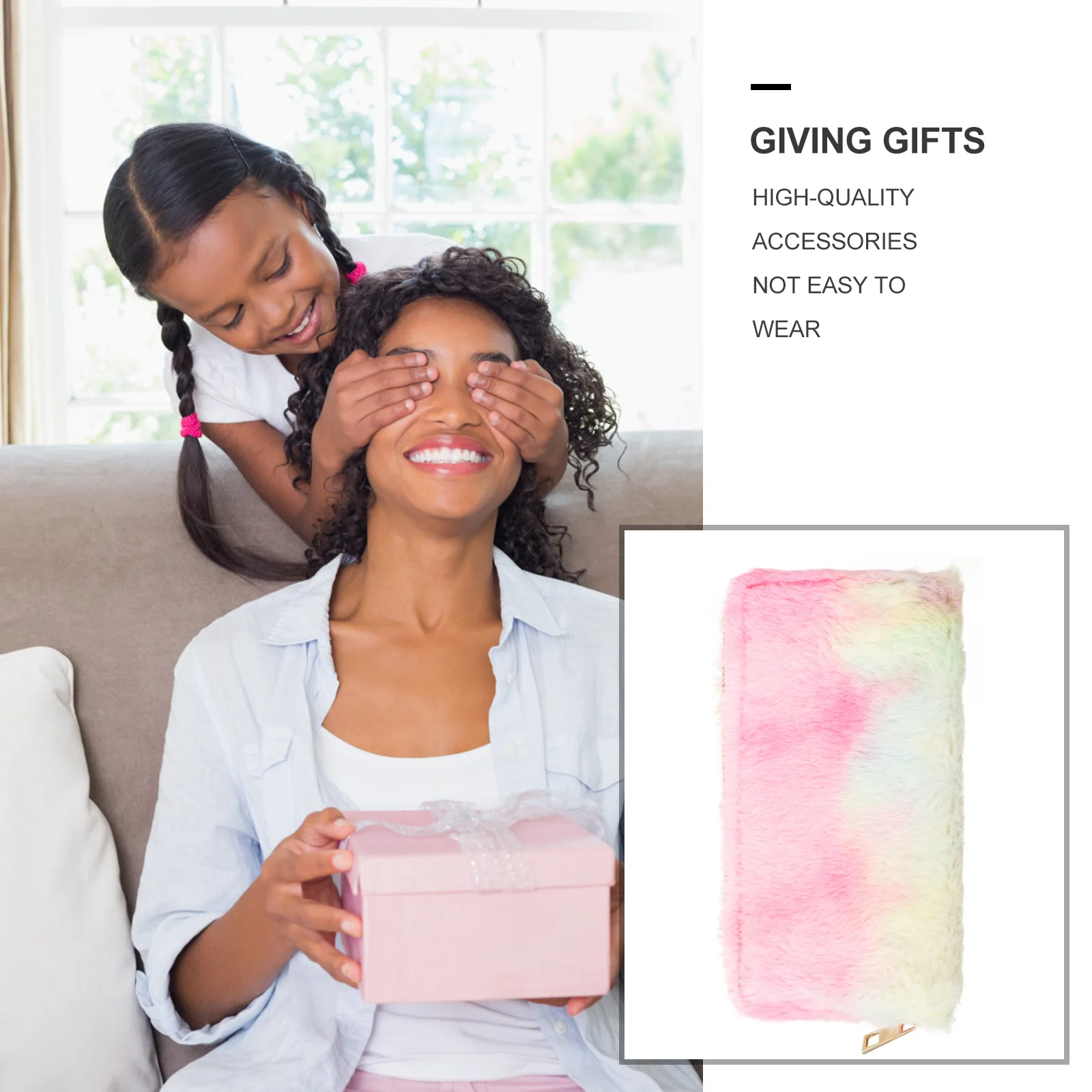 

1Pcs Long Fleece Wallet for Women Premium Soft Fashionable Zippered Purse with Multi Compartment Organizer Stylish Handbag Gift