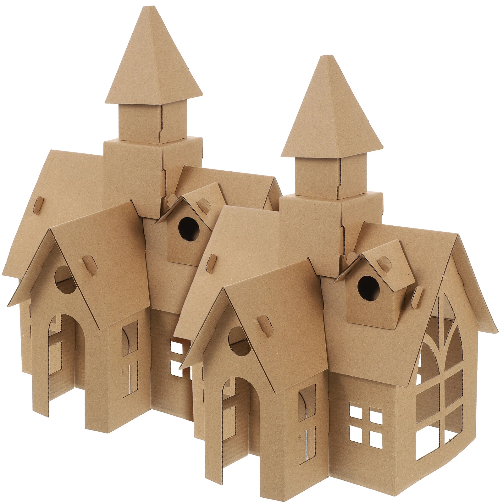 

2pcs Paper Cardboard House DIY Castles Kids Educational Toys Science Kits Building Playthings Drawing Tools
