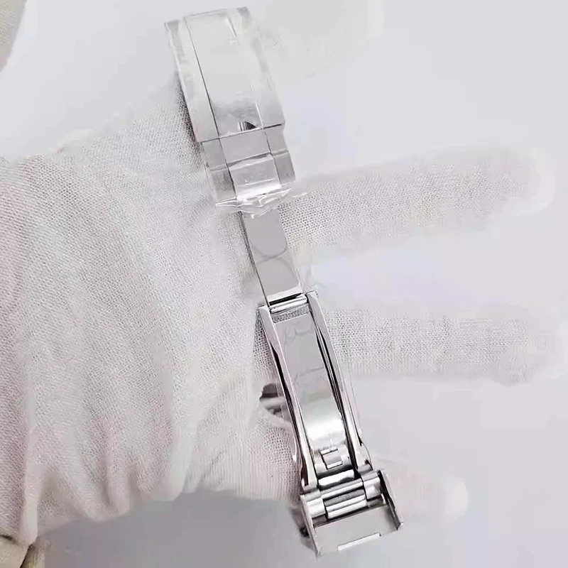 316L الفولاذ المقاوم للصدأ 41 مللي متر الفضة النمط الكلاسيكي ساعة + حزام 28.5 مللي متر الطلب مقاوم للماء صالح 8285 حركة