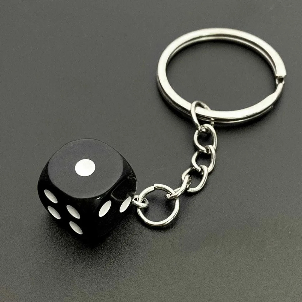 

Trend Red Simulation Three Keyring Dimensional Dice Creative Bag Keychain Resin New Pendant Cross Border Hot Selling Gift