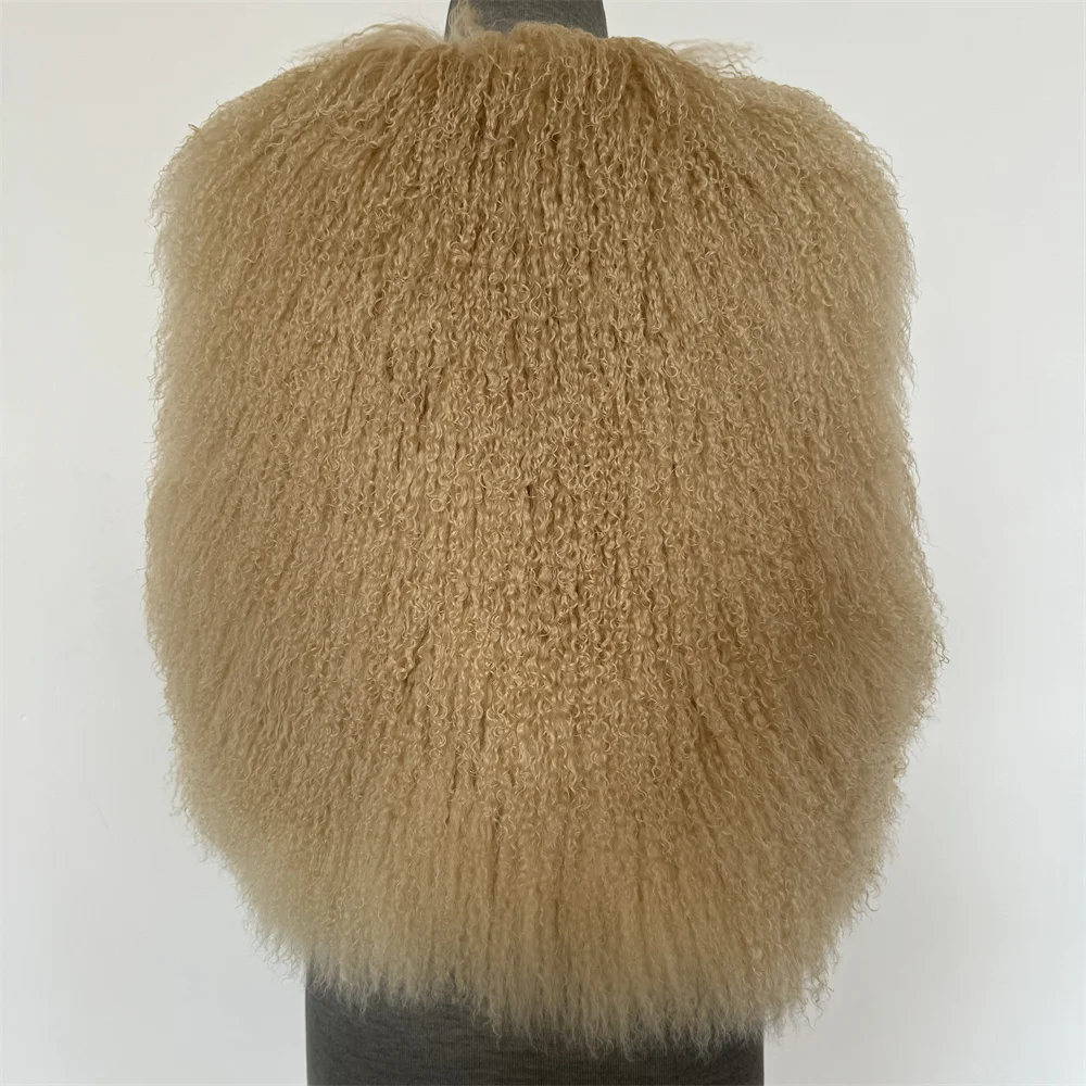 Fashion style short fur vests genuine Mongolian fur vest winter men and women luxury fur vest