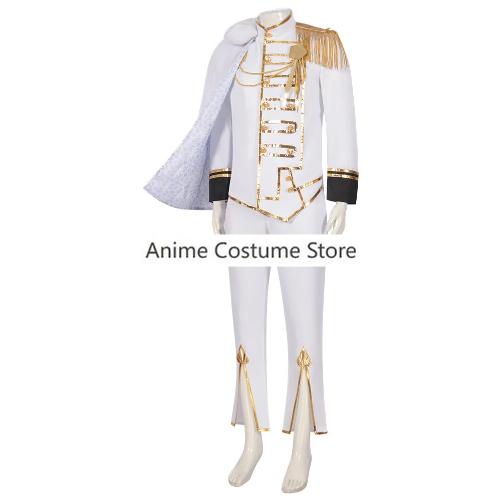 Anime BLUE LOCK Angels and Demons Cosplay Reo Mikage Cosplay Costume Mens Coat School White Uniform Suit Halloween Outfit Wig