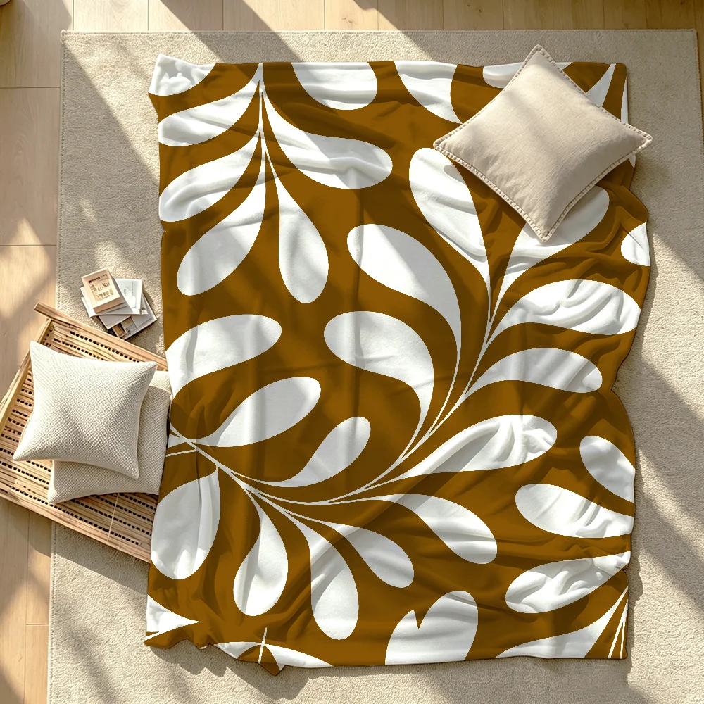 Vines Leaves Branches Patterns Blanket Soft Warm And Thick Perfect For Bedroom Living Room Bed Sofa Camping Picnic Office Gift
