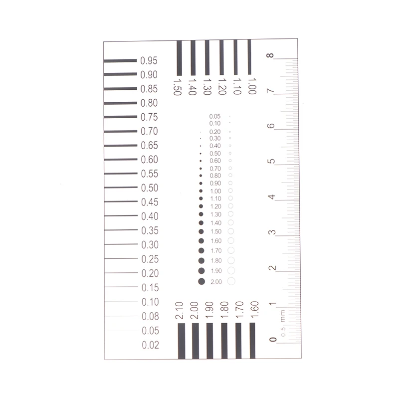 New Measuring Pass Badge Gauge Stain Card Point Gauge Wire Gauge Transparent Film Ruler Welding Gage Stain Crack Contrast Ruler