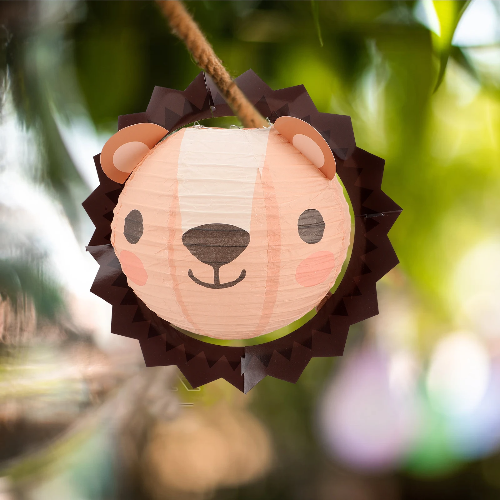 

2Pcs Cartoon Lion Lantern Animal Pattern Holiday Decorative Kids Paper Festive Hanging Lamp Garden