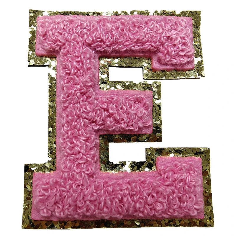 6.5cm Self-adhesive Embroidery English letter with Felt Bottom High Quality Letter Patch for Bag Clothing