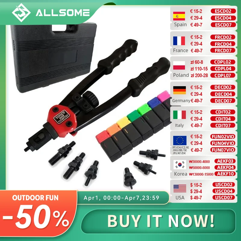 Manual Riveter Gun for Rivet Nuts M3-M12