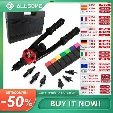 Manual Riveter Gun for Rivet Nuts M3-M12 Allsome