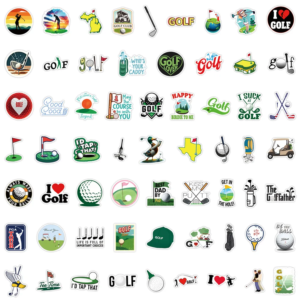 60 pezzi elegante golf sport cartone animato graffiti decorativi skateboard tazza d'acqua tablet computer valigia adesivo impermeabile giocattoli per bambini