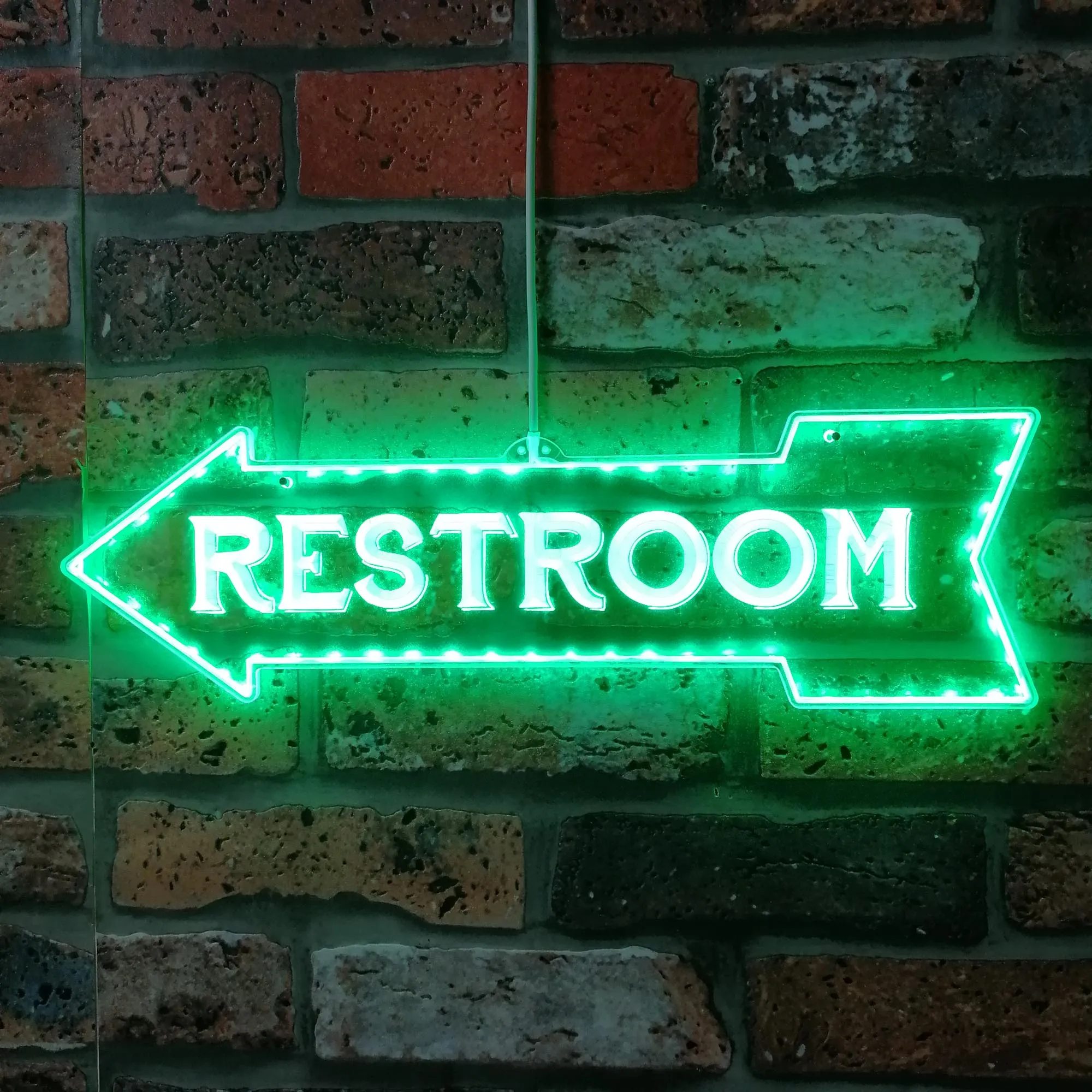 Restroom Arrow Left Vintage Style RGB Dynamic Glam LED Sign st06-fnd-i0305