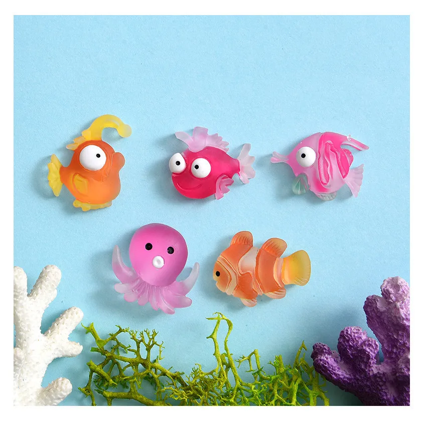 حيوانات المحيط الصغيرة الراتنج الحيوانات الصغيرة حيوانات البحر التماثيل البحرية مصغرة الزينة DIY بها بنفسك خزان الأسماك بوعاء حديقة صغيرة المناظر الطبيعية #5