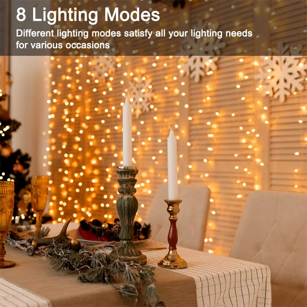 1m-10m USB Led String Light 8 Modes Fairy Bedroom Flexible Copper Halloween Holiday Lights Party Home Lighting Wedding Colorful