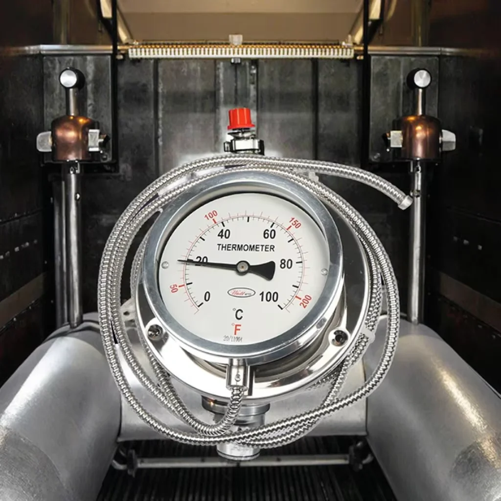 100mm 0-650C Industrial Stainless Steel Steam Vapor Capillary Type Flanged Mechanical Temperature Gauge Gas Pressure Thermometer
