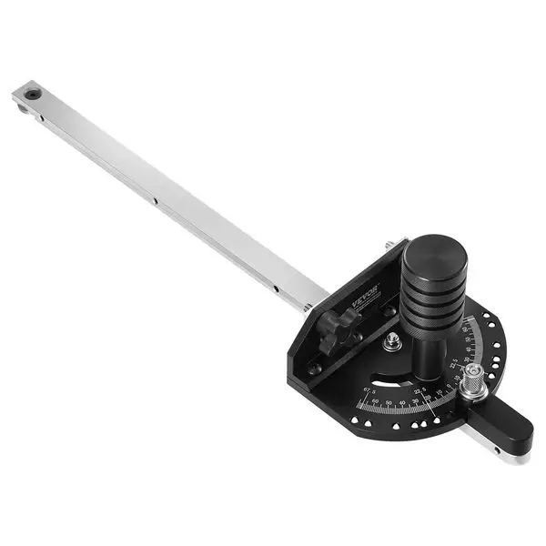 

Прецизионный угловой калибр, слот 3/4 x 3/8 дюйма, 15 угловых упоров, регулируемый плунжер, съемный диск, настольная пила