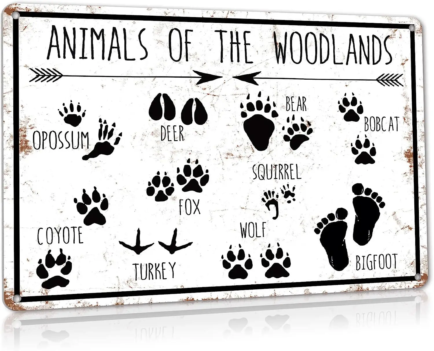 

Animal Tracks Field Guide Metal Tin Signs Educational Knowledge Chart Poster Kids Living Room Farmhouse Classroom Wall