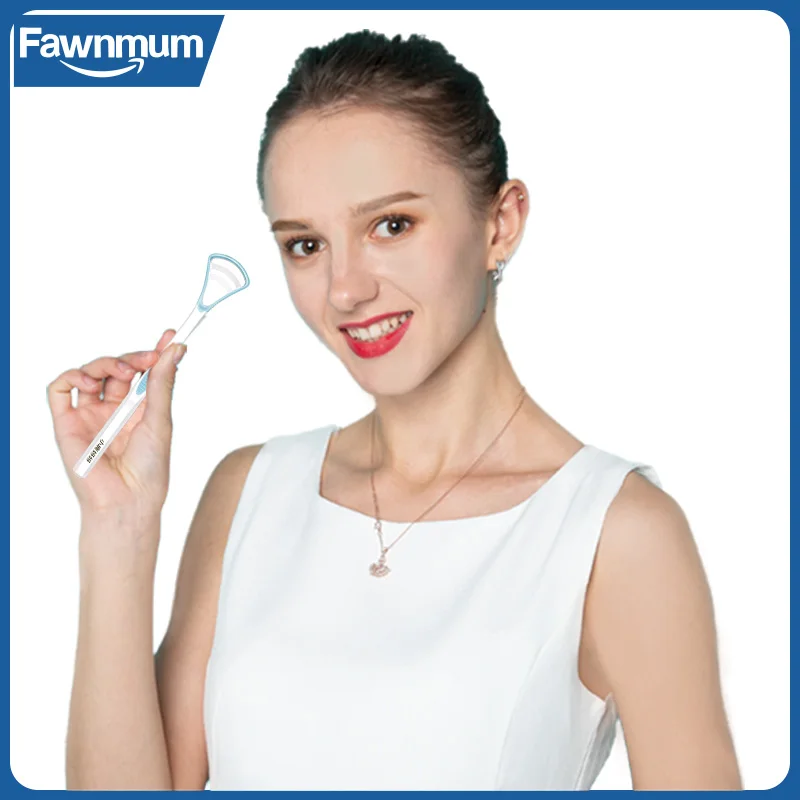 Fawnmum Tongue Cleaner 1 Pcs Macaron Tongue Brush Fresh Breath Tongue Scraper for Oral Hygien Cleaning Tool