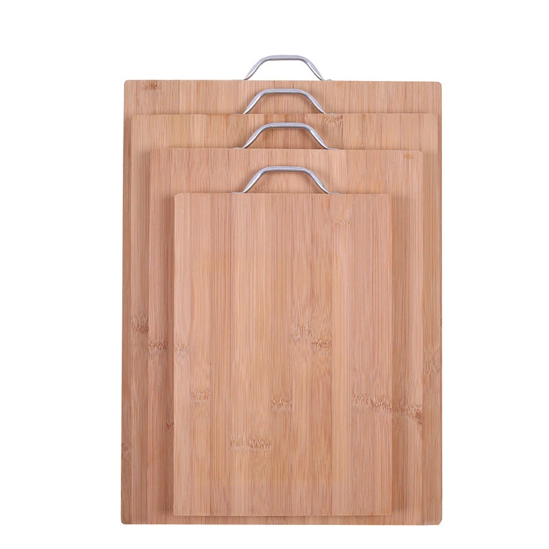 Bamboo Cutting Board with Handle Reversible Thick Chopping Board Hanging Kitchen Prep Board for Meat Fruit Veg Eco Friendly