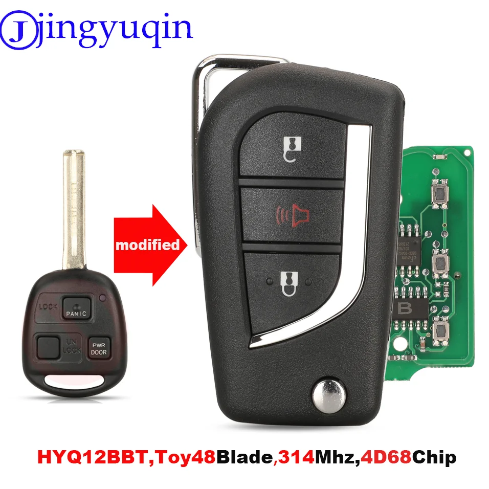 

jingyuqin Remote 314.4MHz Control Board 3 Button Key Fob For Toyota /Lexus RX330 RX350 RX400h RX450h HYQ12BBT ID68 Chip