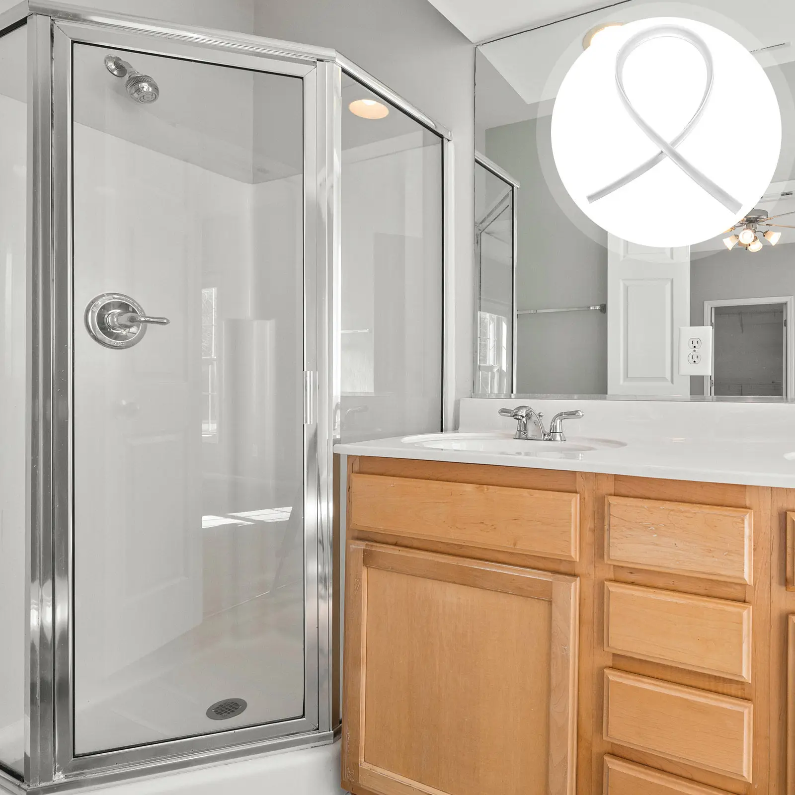 

Shower Water Dam Splash Guard Silicone Self-Adhesive Barrier Stopper for Bathroom Floor Kitchen Threshold Prevent Water Leakage