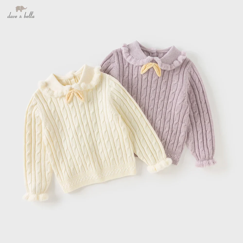 

Dave Bella Girls' Baby Sweater Cardigan Autumn Gentle Sweet Cute Children's Long Sleeves knitted Coat Tops Outdoor DB4254708