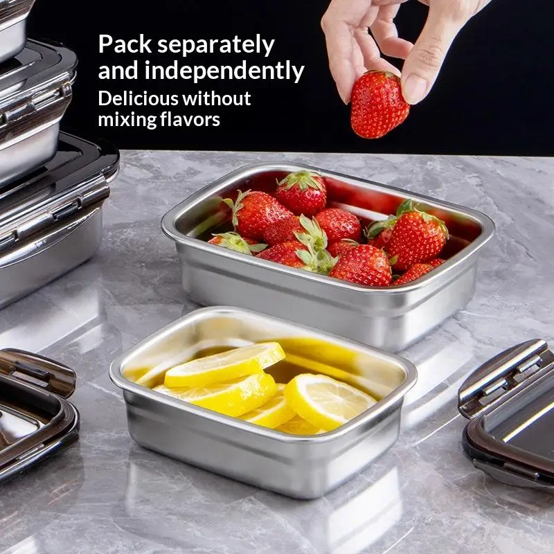 Stainless Steel Storage Food Container 1000ml Leakproof Fresh Keeping Box with Lid for Healthy Meal Preparation