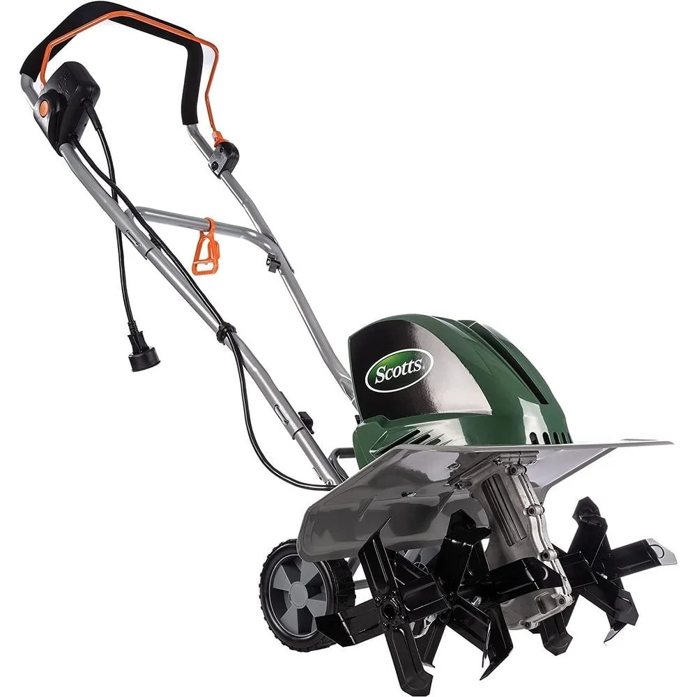 

14 Amp Electric Garden Tiller Cultivator Adjustable Tines Powerful Soil Preparation Tool Ergonomic Grip Easy Start Weeding Lawn