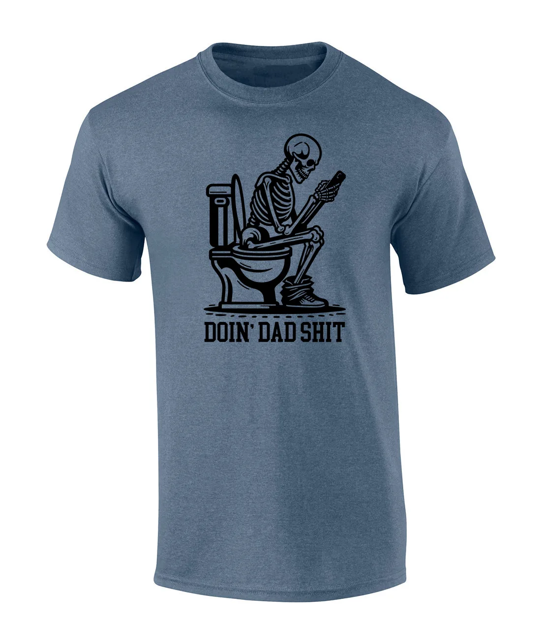 

Mens Father's Day Funny Skeleton On Toilet Doing Dad Sh t Humorous