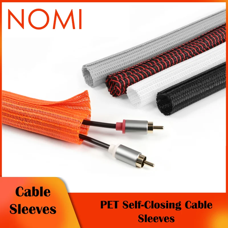 3-10mm Expandable PET Braided Cable Sleeve 1-5M Self-Closing Wire Wrap High Abrasion Resistant Sleeving Wire Protect Organizing