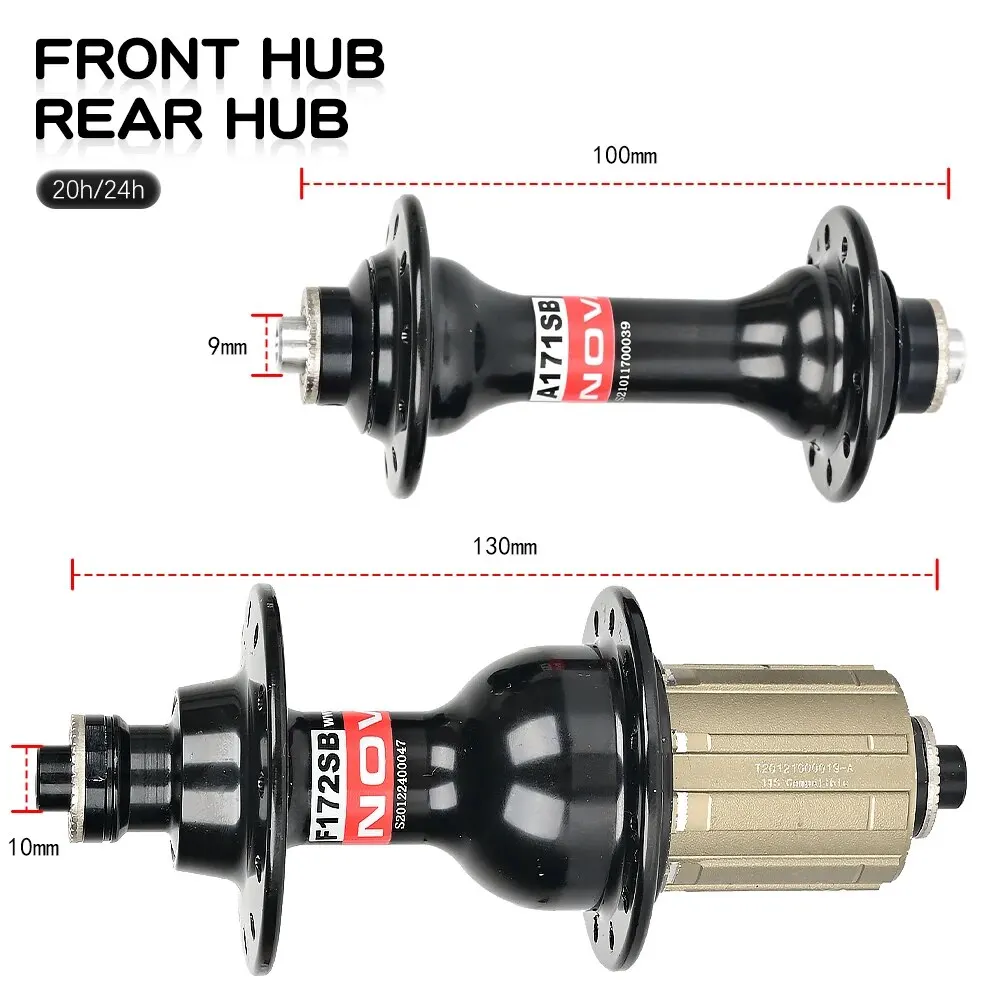 Bicycle Hubs NOVATEC F172SB Road Bike Hubs Front 20 Rear 24 Hole V-Brake Ultra Lightweight 8-11 Speed Sound Wheel Hub