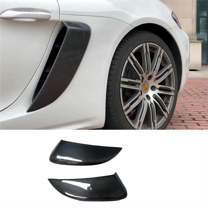 

Body Kits Styling Full Carbon Fiber Side Vents For 2016-2020 For Porsche 718 Boxster Cayman Car Accessories Side Air Vents 2pcs