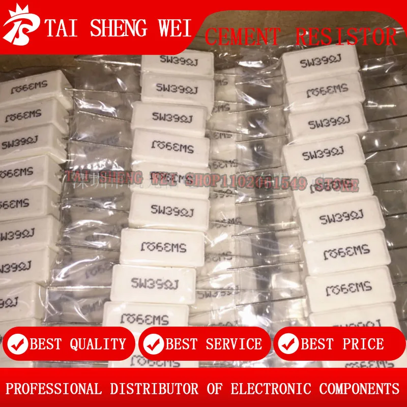 10pcs 5W 5% Cement Resistor Power Resistance 0.75R 0.82R 1R 1.2R 1.5R 1.8R 2R 2.2R 2.4R 2.7R 3R 3.3R 3.6R ohm ΩJ